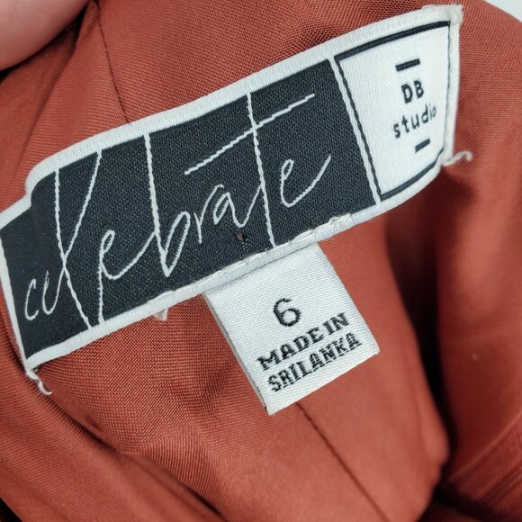 David's Bridal Cinnamon Faux Wrap Ruffley High Low Hem Maxi Bridesmaid Dress 6 - Picture 4 of 12